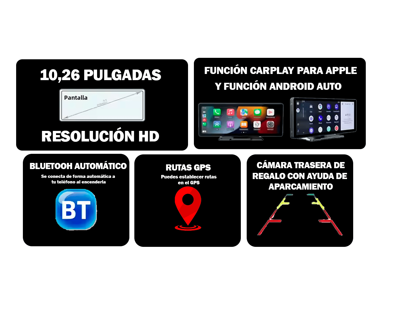 Pack Pantalla y cámara trasera para coche con Carplay sin instalación - 10,26 pulgadas. - DetailXcar #coches# ##product_detailxcar# #shop_detailxcar# #deadpool# #pantalla# #carplay#